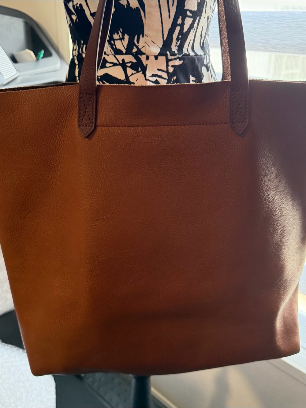 Designer Madewell large Leather Tote Bag in Brown
